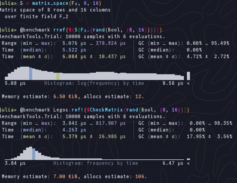 Benchmark of ref! vs AbstractAlgebra.rref